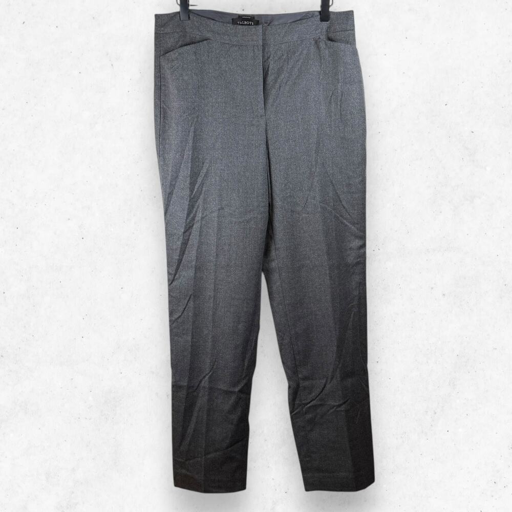 Talbots Heritage Gray Straight Dress Pants Women's 8 Office Wool Dry Clean